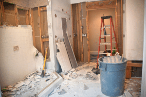 Modern master bathroom under renovation highlighting bathroom remodeling cost
